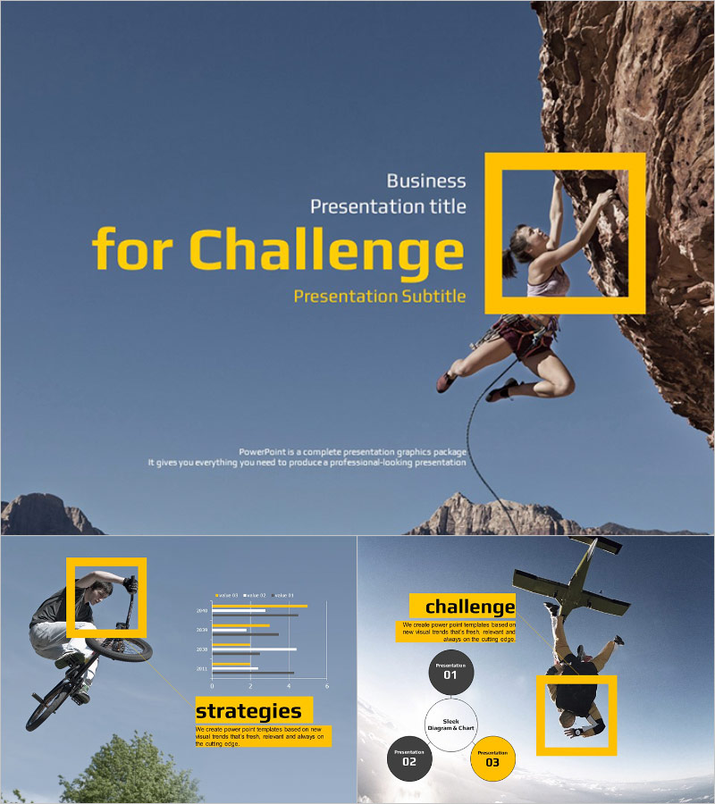 도전 피피티 Extreme Sports PPT – 역동적인 감성을 전달하는 슬라이드 구성