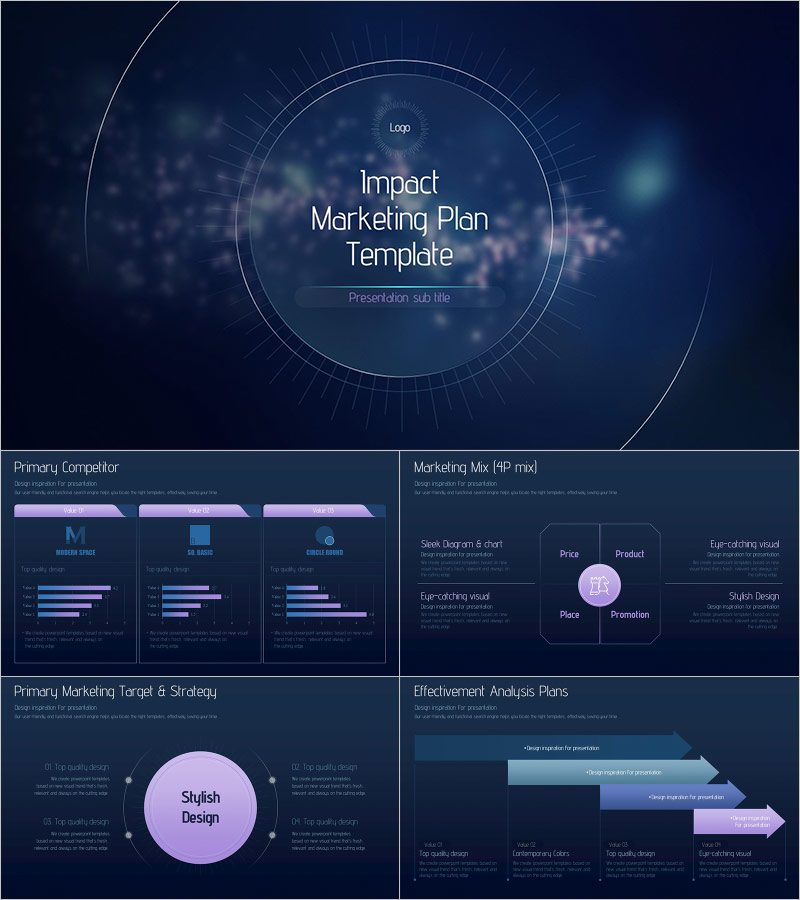 Impact Marketing Plan Template – Stylish and Eye-Catching Design