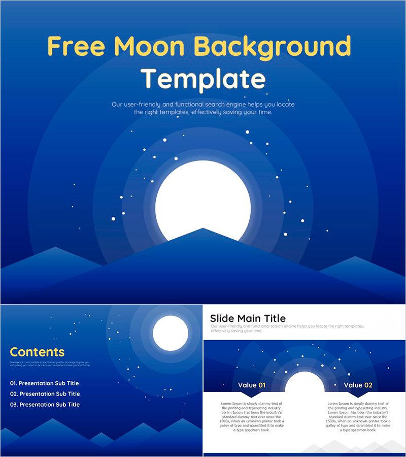 아름다운 달 그래픽 무료 PPT 템플릿