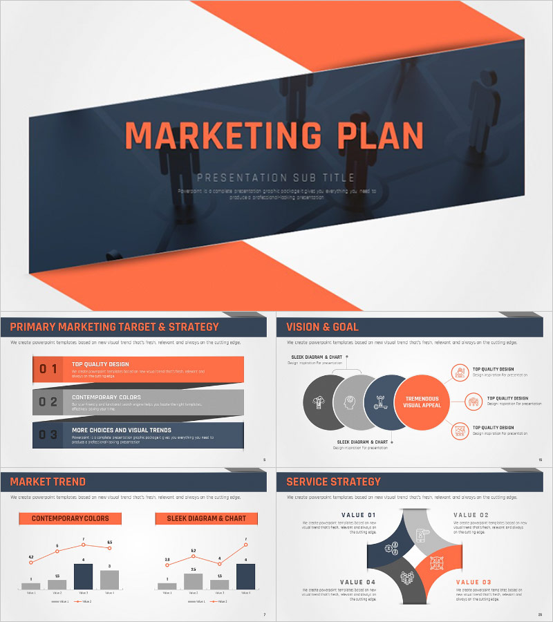 Layout Presentation Marketing Strategy Template – Stylish Design and Effective Composition
