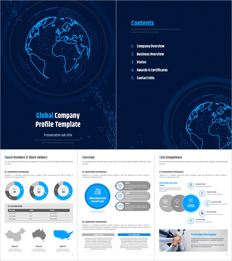 Global Company Profile Template Vertical – Modern and Multinational Design