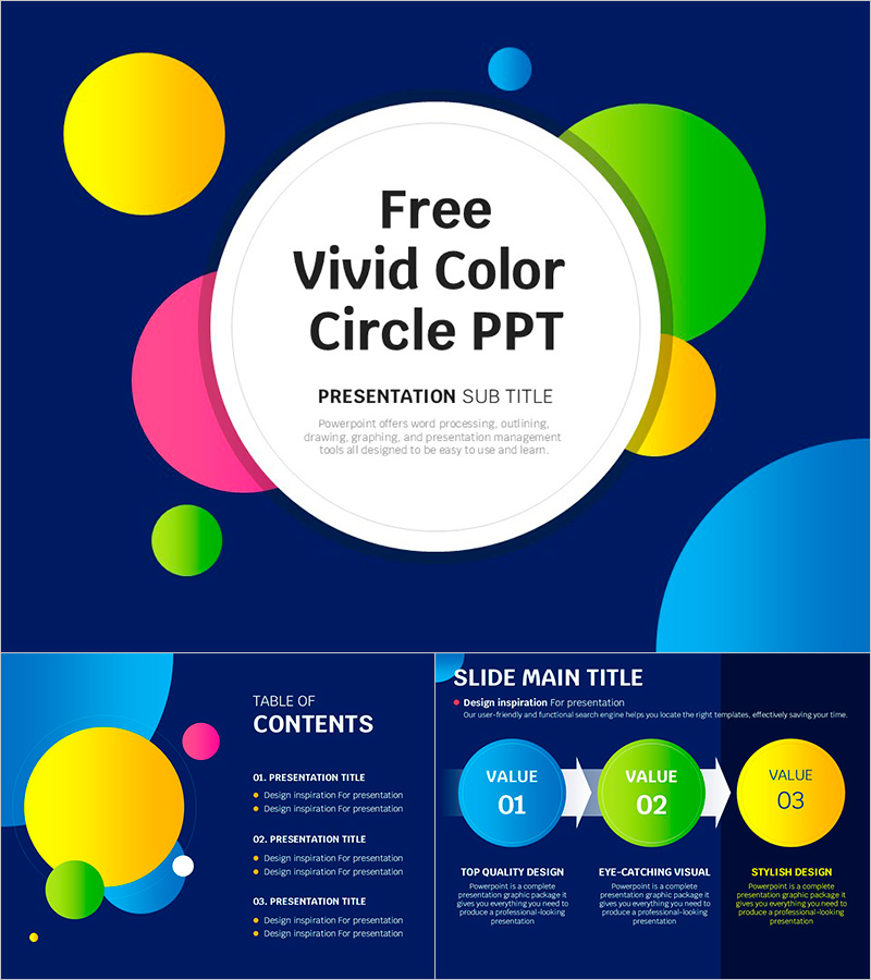 비비드 컬러 원형 무료 템플릿