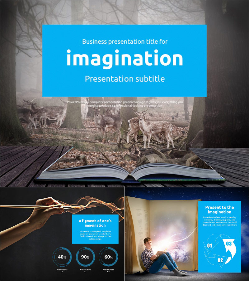 상상력 테마의 PPT 템플릿 – 창의적인 아이디어를 전하는 감성 디자인