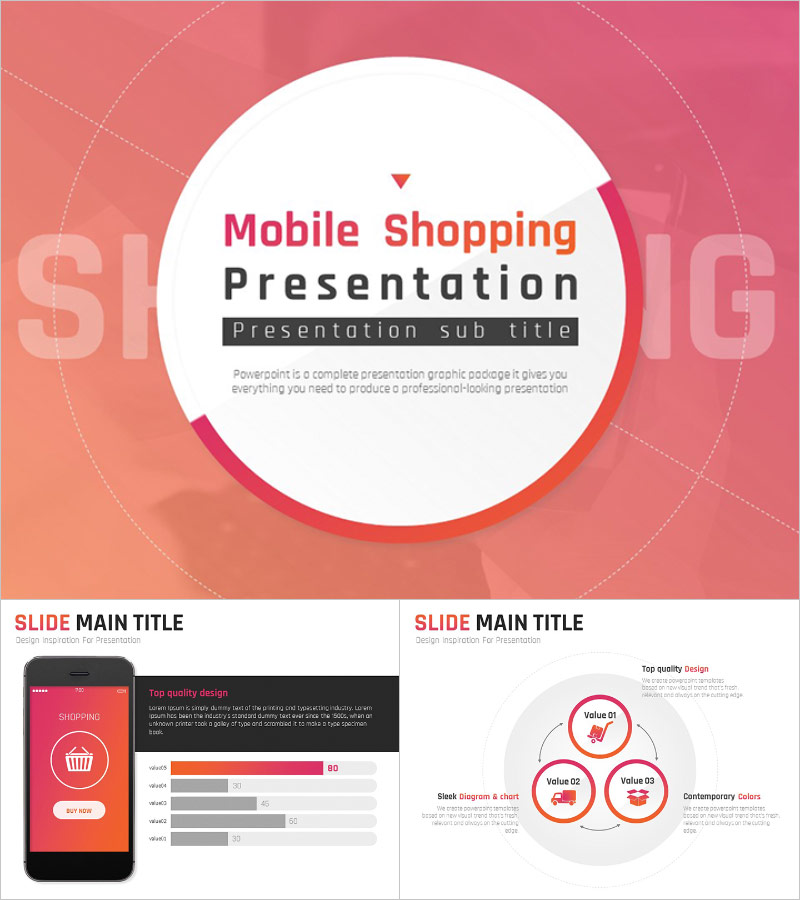 모바일 쇼핑 애니메이션 프레젠테이션 템플릿 – 시각적 몰입을 선사하는 디자인