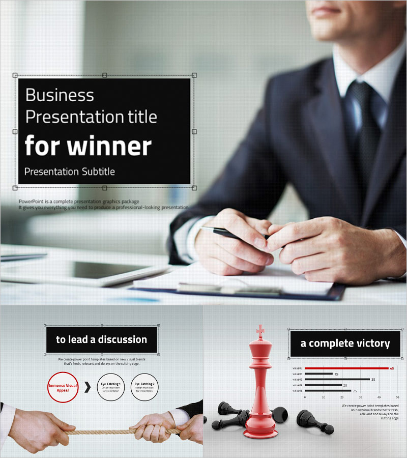 승자 테마의 ZEN 프레젠테이션 템플릿 – 경쟁에서 승리하는 메시지 전달