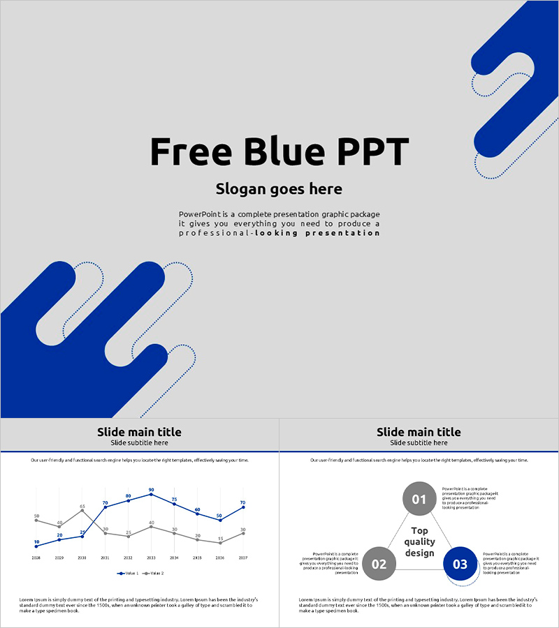 직관적인 디자인의 블루 도형 무료 템플릿