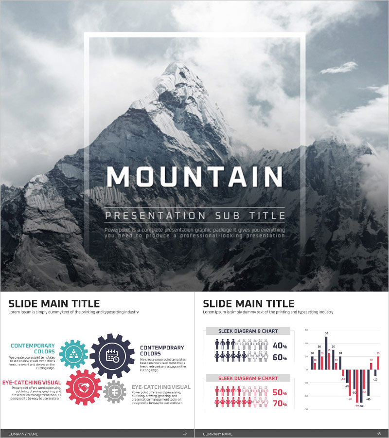 산 애니메이션 PPT 템플릿 – 동적 시각 효과로 전달하는 프레젠테이션