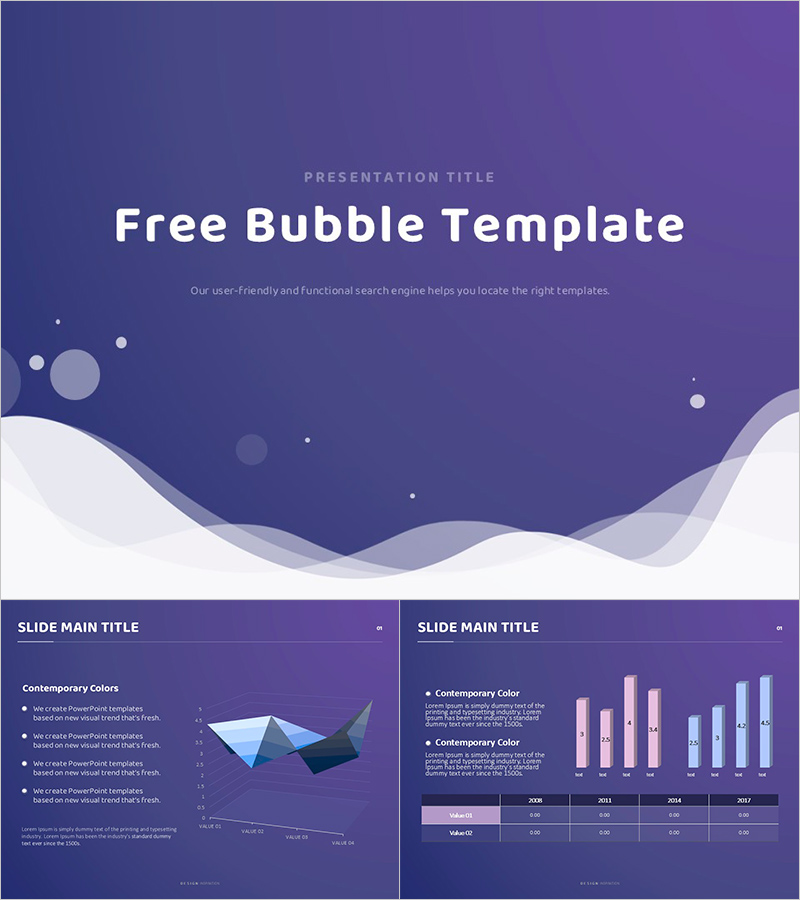 깔끔하고 무료인 버블 파워포인트 템플릿