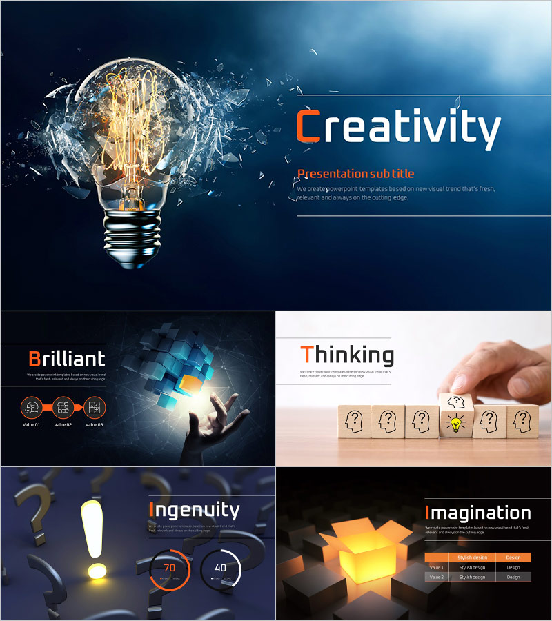 창의력 PPT 템플릿 – 감성을 중심으로 한 혁신적인 디자인