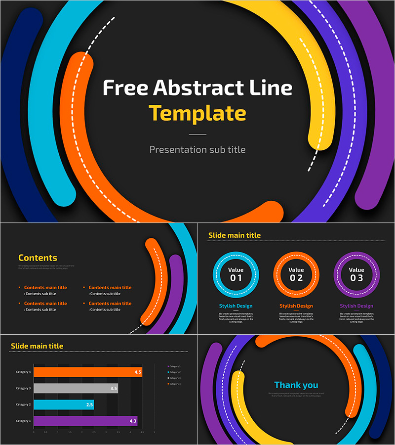 Stylish Free Abstract Line Template