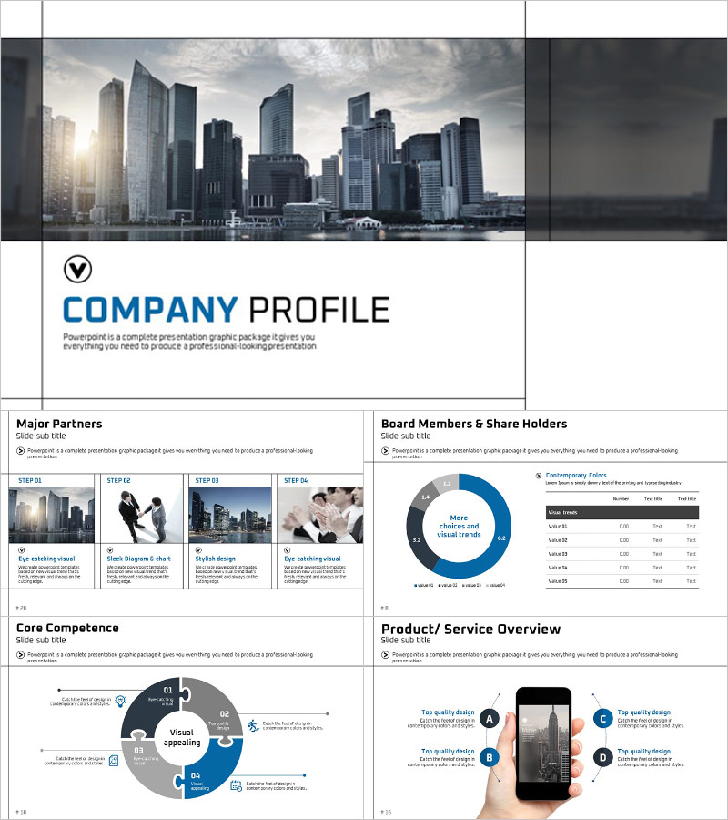 Company Profile PowerPoint Template – Professional and Sleek Layout
