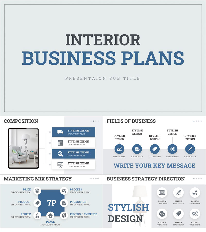 Modern Interior Business Plan PowerPoint Template – Elegant Design and Practical Layout