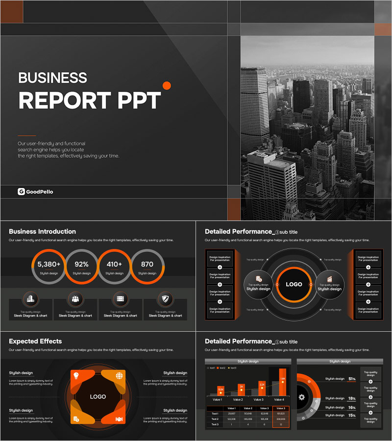 Modern Grid Business Report Template - Sleek and Intuitive Design