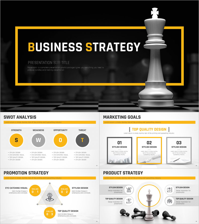 비즈니스 전략 PPT 템플릿 – 전문적이고 세련된 디자인