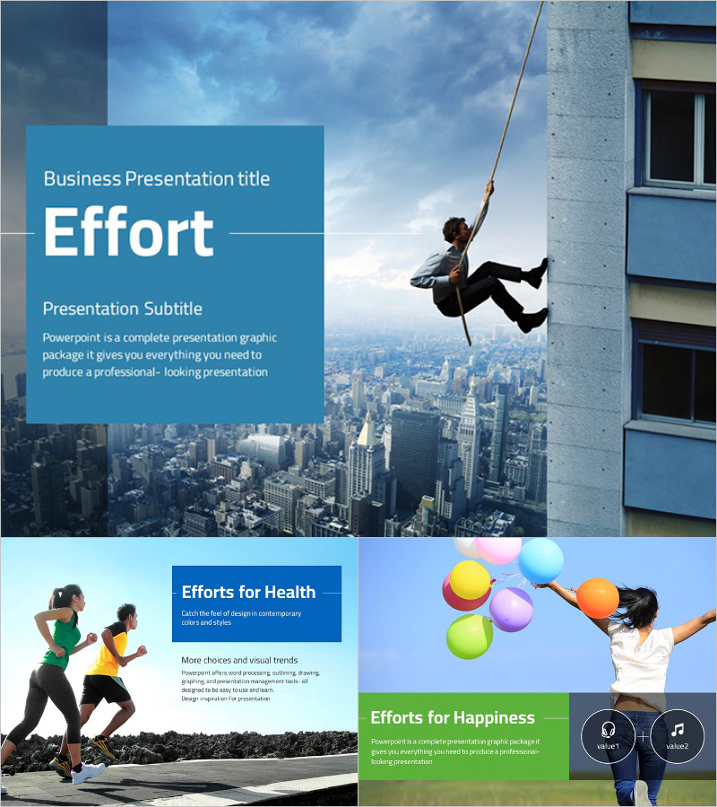 노력 피피티 템플릿 – 감정과 메시지를 담은 슬라이드 디자인