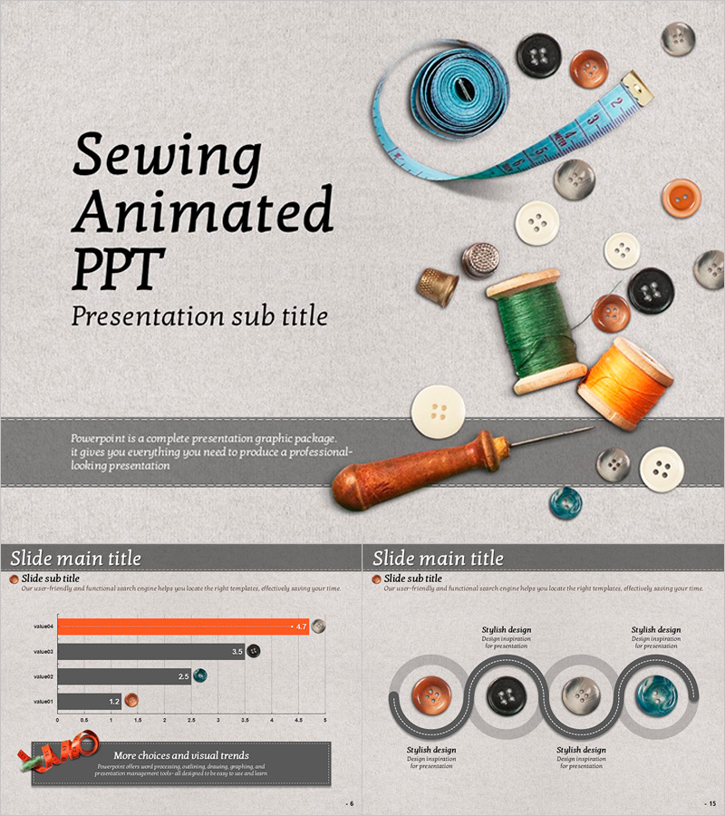 Sewing Animated PPT – Captivating Design to Convey Emotions