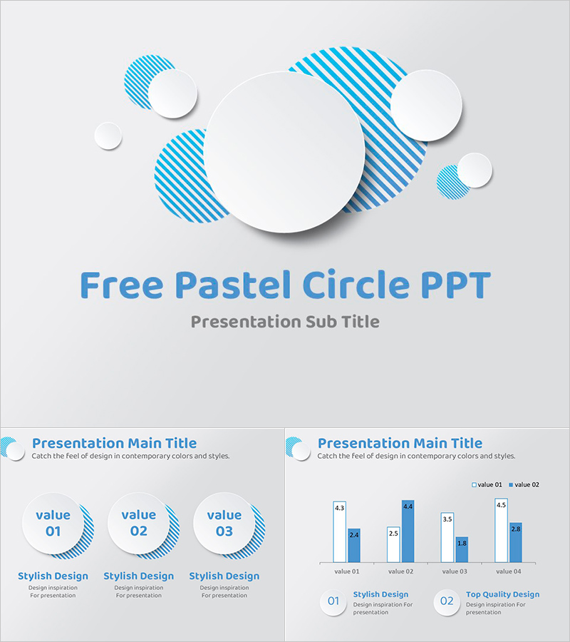 깔끔한 파스텔 원형 무료 템플릿