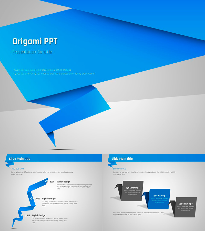 종이접기 컨셉 애니메이션 PPT 템플릿 – 동적 시각 효과로 시선을 사로잡는 디자인