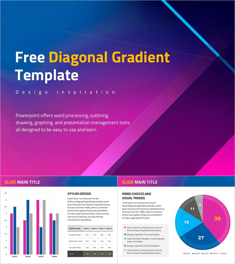 사선 그라데이션 무료 템플릿