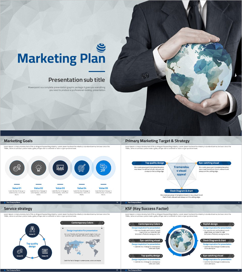 Global Marketing Strategy PPT Template – Modern and Practical Design