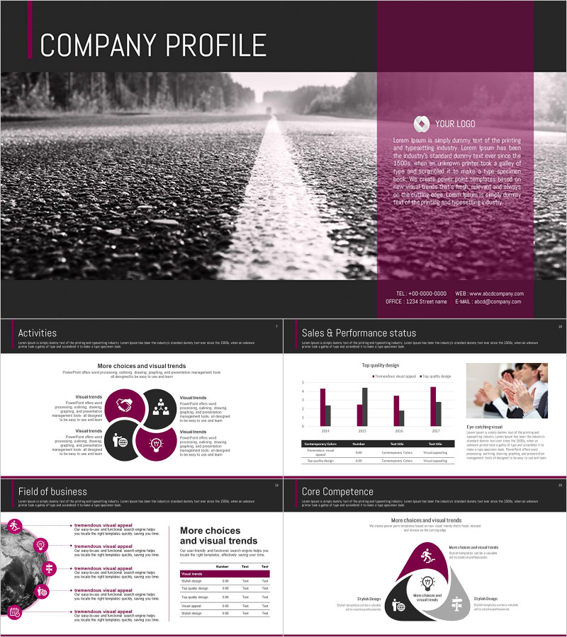 로드 회사소개서 PPT 템플릿 – 심플하고 세련된 디자인