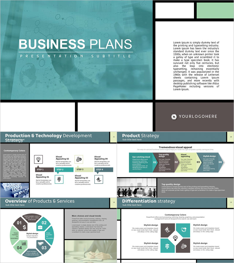 비즈니스의 구성 사업계획서 PPT 템플릿 – 현대적 디자인으로 신뢰를 전달
