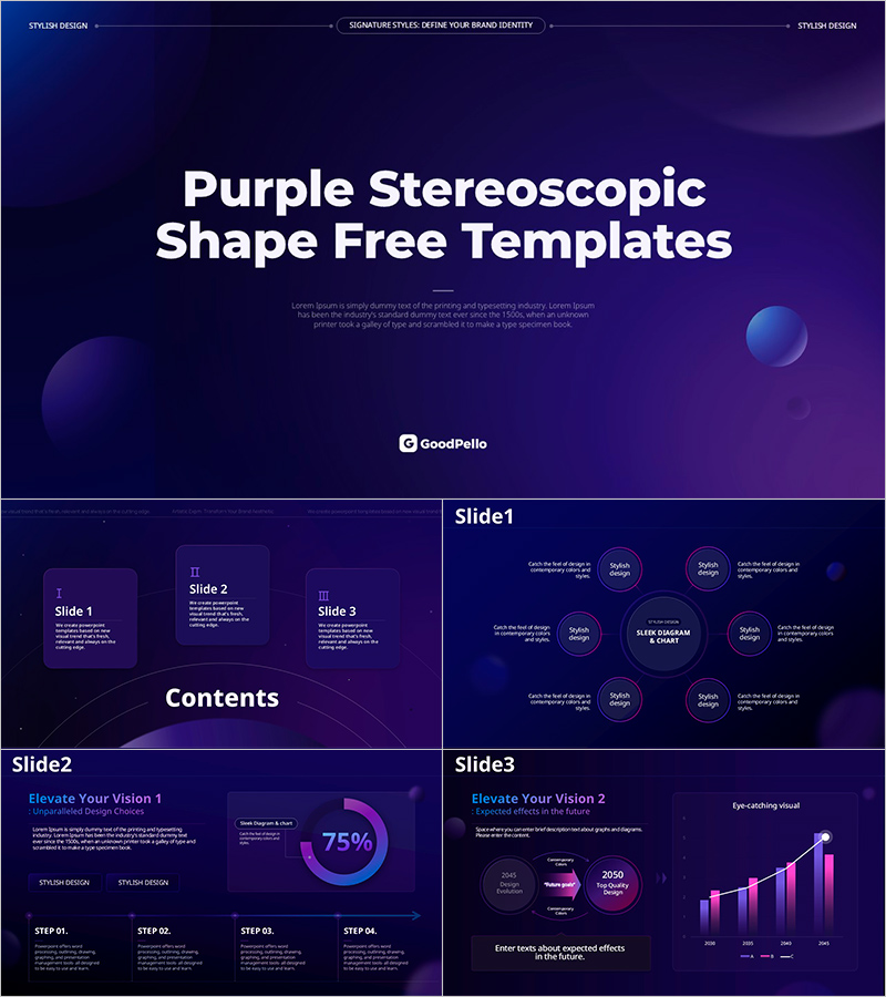 Trendy Purple 3D Figure Free Template