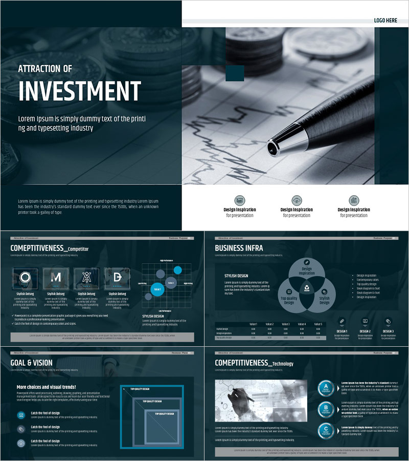 Standard Investment PPT Template – Stylish Design to Appeal Investors