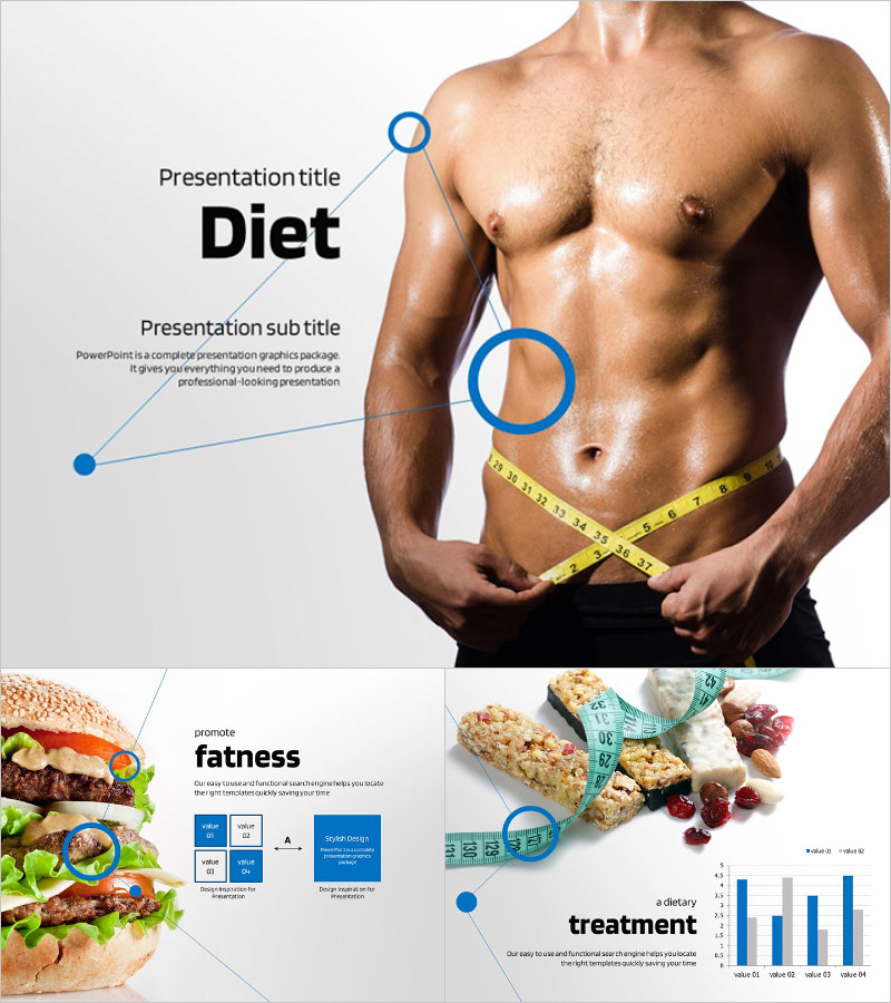 체중감량 PPT 템플릿 – 감성을 담은 비주얼 스토리