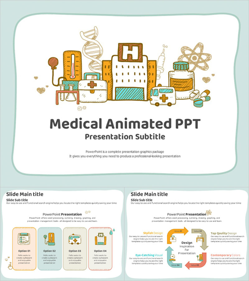 의학 애니메이션 PPT 템플릿 – 동적 시각 효과로 몰입감을 제공하는 디자인