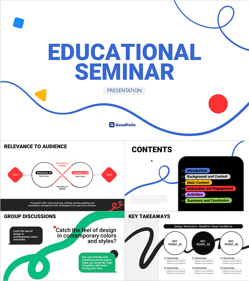 교육세미나 PPT 템플릿 – 현대적인 라인드로잉 구성
