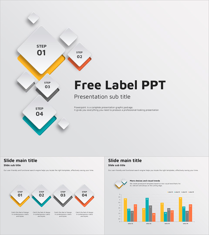 깔끔한 스티커 무료 PPT 템플릿