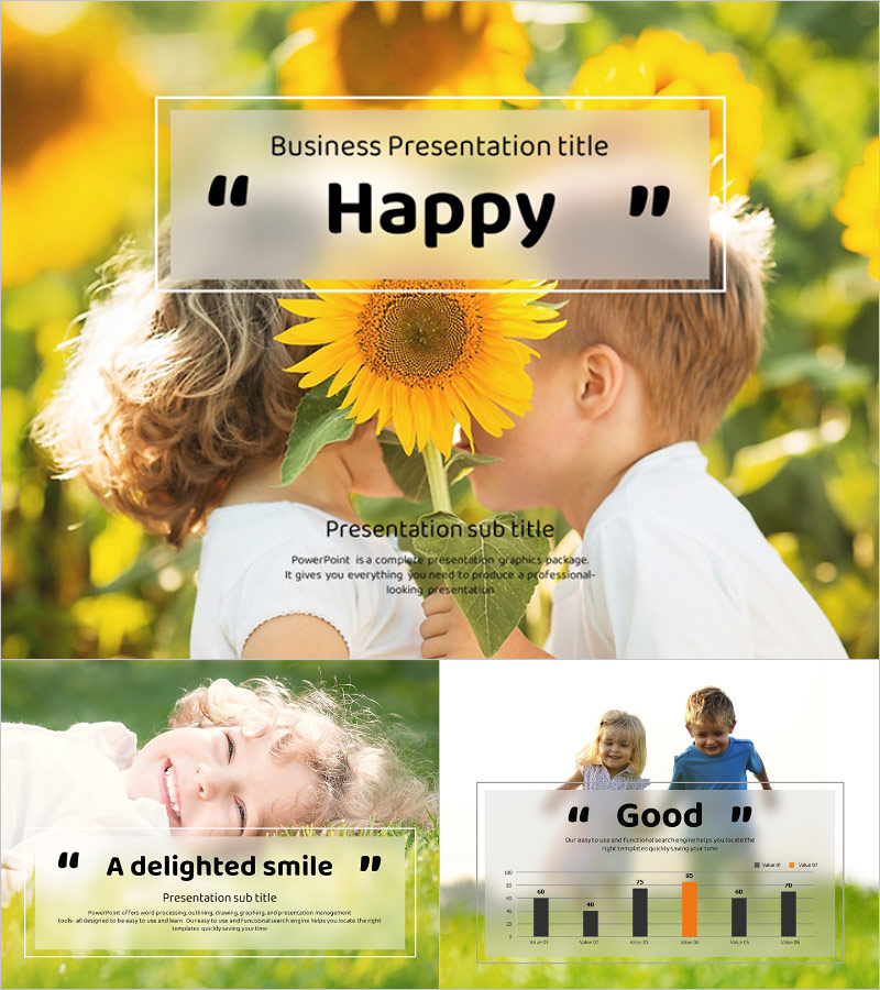 행복을 담은 ZEN 프레젠테이션 템플릿 – 긍정적 메시지를 전하는 감성 디자인