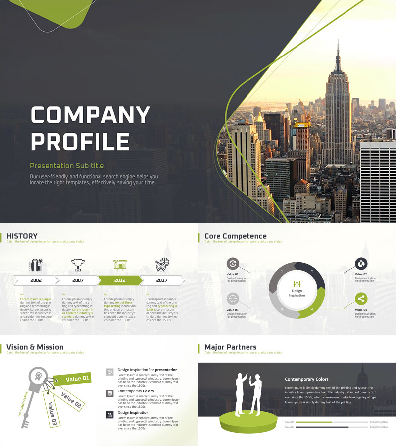 도시 회사소개서 PPT 템플릿 – 현대적 디자인과 색감