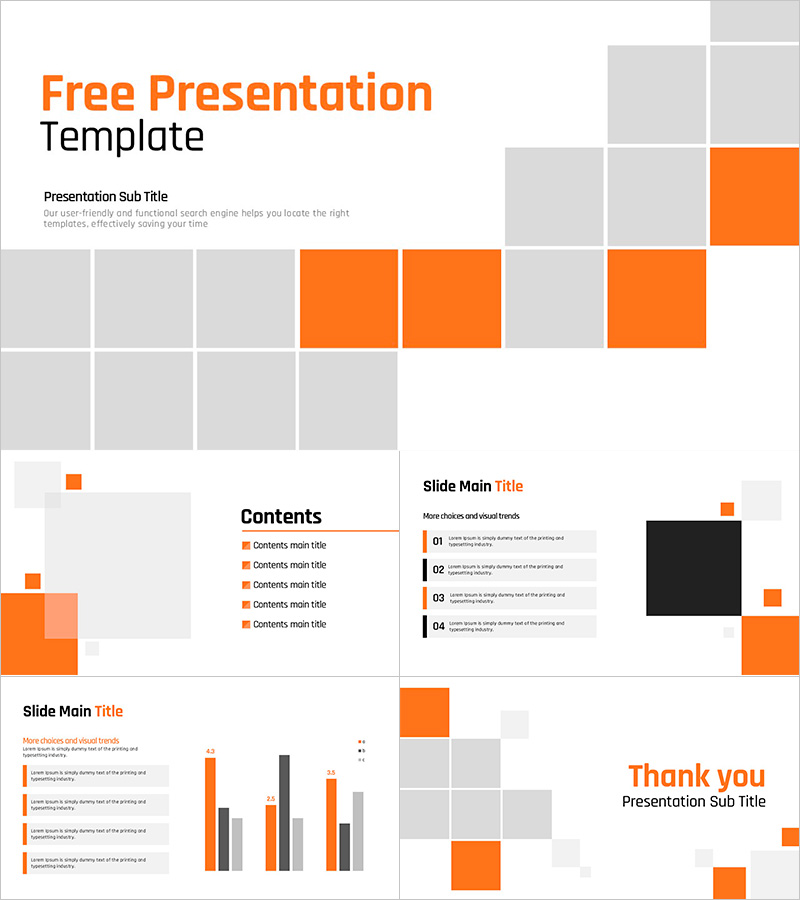 Modern Free Square Presentation Template