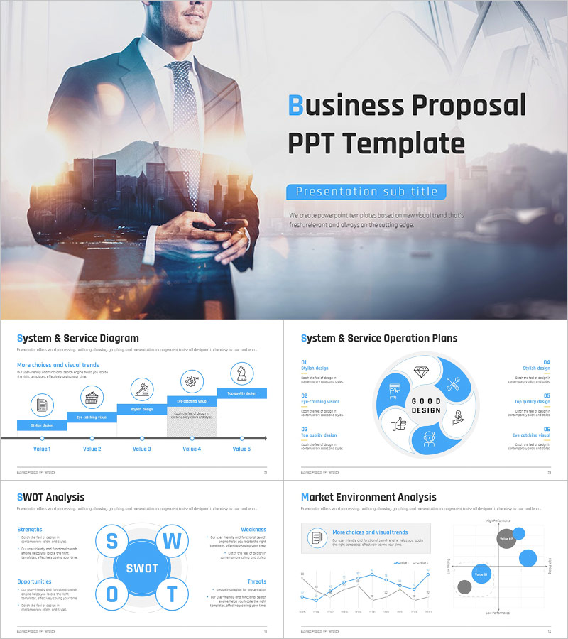 Business Proposal PPT Template – Modern Design and Visual Layout