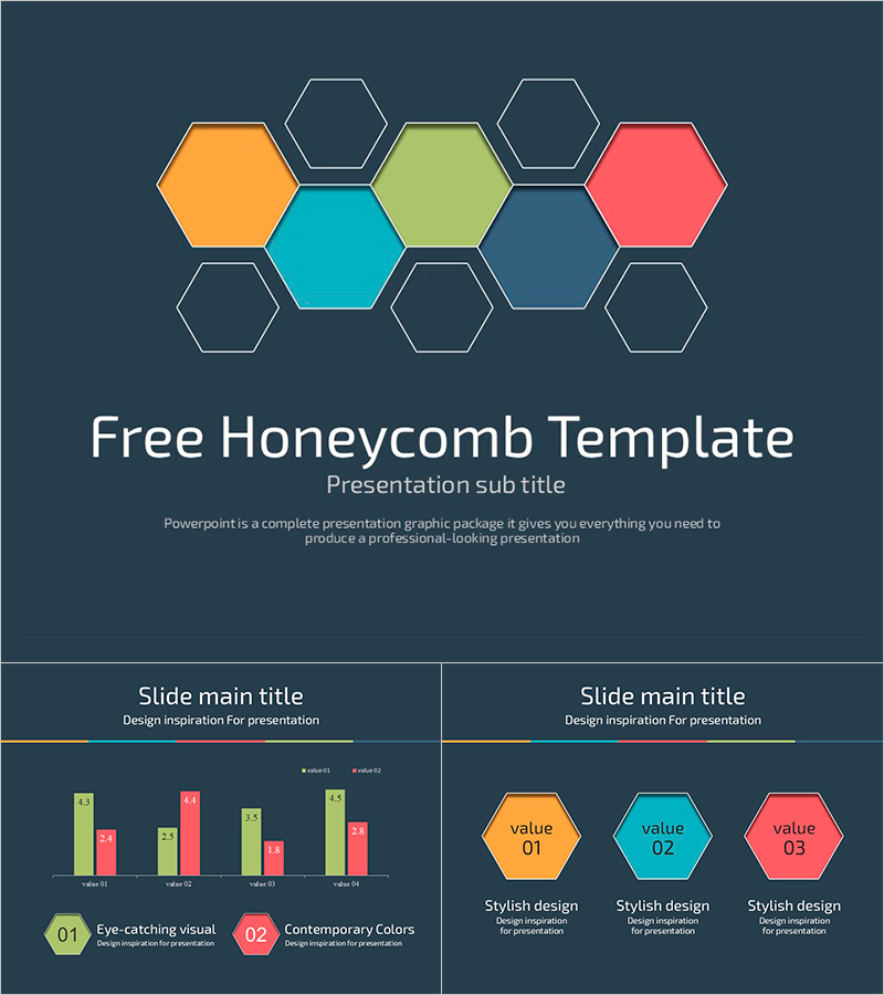 세련된 벌집모양 무료 PPT 템플릿