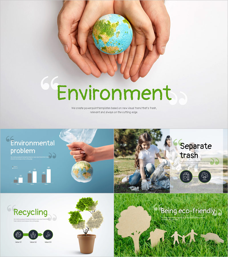 환경 ZEN 프레젠테이션 템플릿 – 지속 가능성을 전하는 감성 디자인