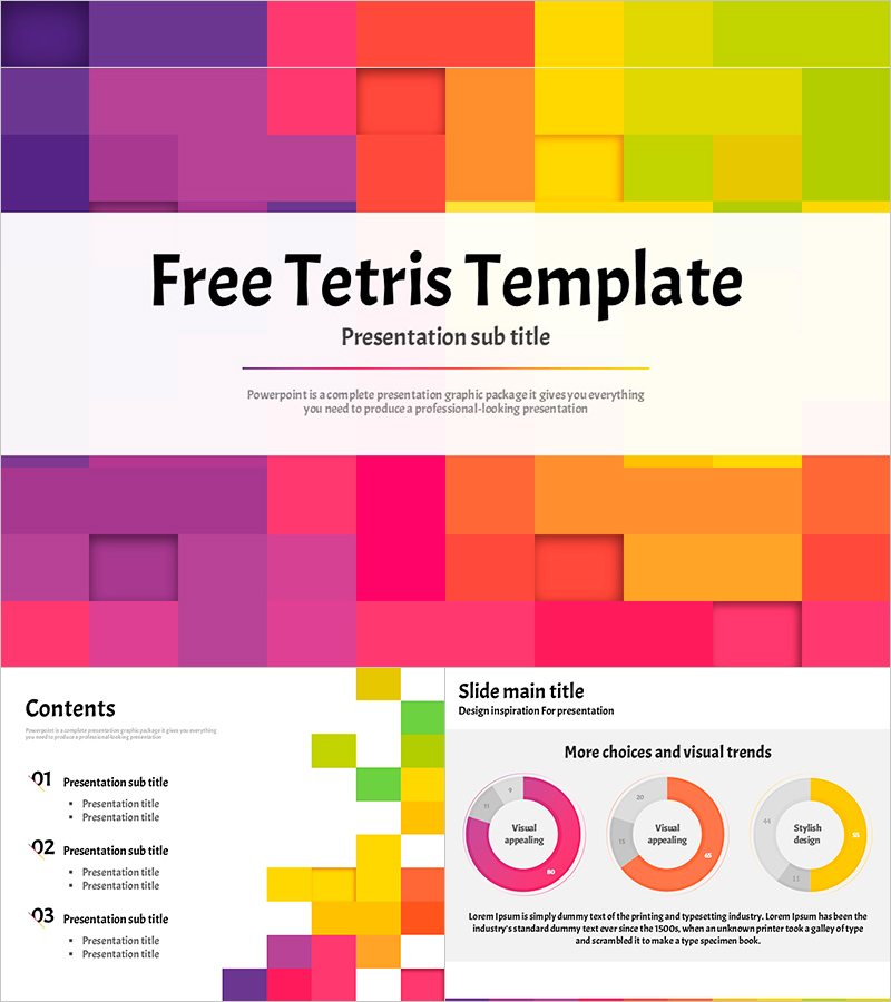 재미있는 테트리스 무료 프레젠테이션 템플릿