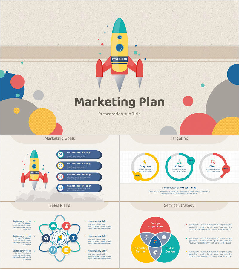 Icon Presentation Marketing Strategy Template – Vibrant Design and Practical Layout