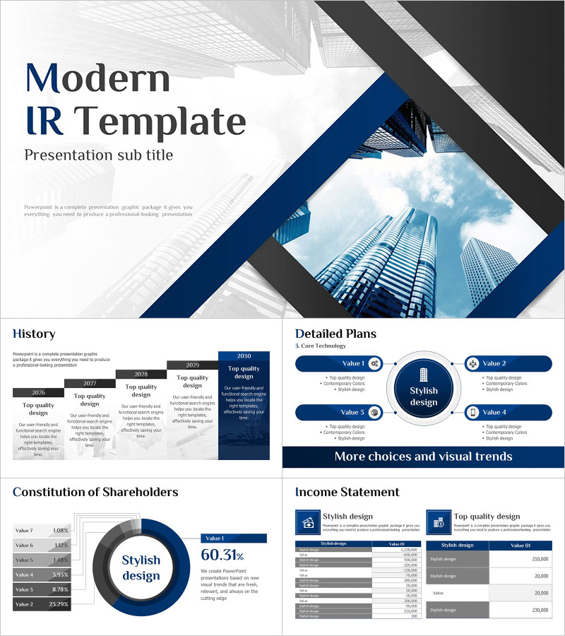 Modern IR PPT Template – Professional and Sleek Design