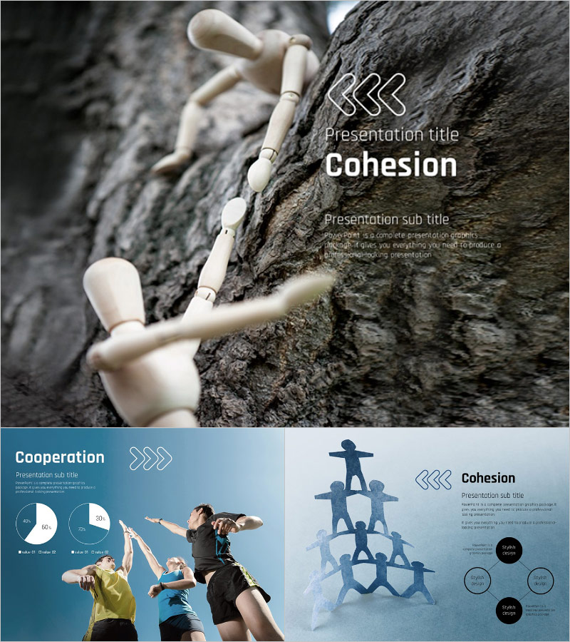 협동심 테마 파워포인트 – 협력의 메시지를 전하는 감성 디자인