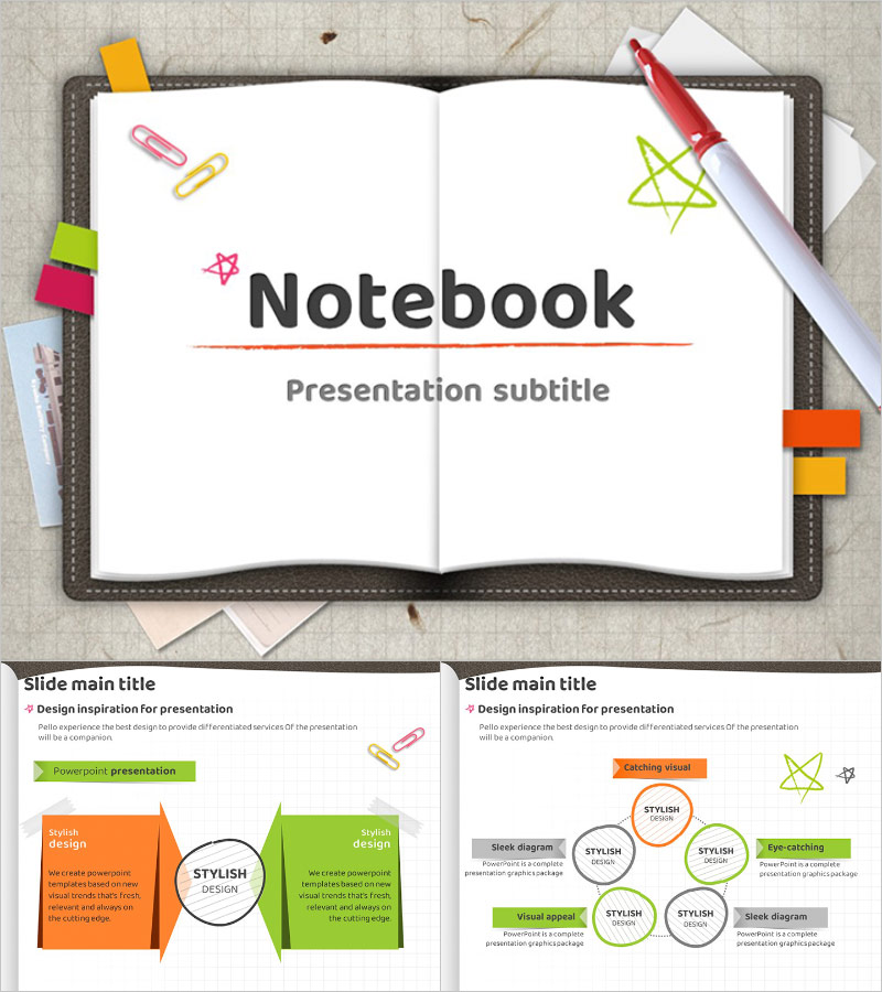 노트북 애니메이션 피피티 템플릿 – 고급스러운 비주얼과 재미있는 디자인