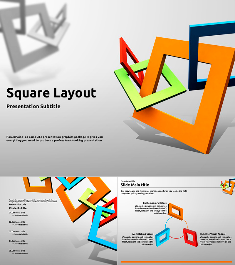 네모 레이아웃 애니메이션 PPT 템플릿 – 시선을 사로잡는 동적 슬라이드