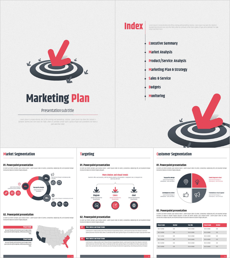 세로형 마케팅 기획서 PPT 템플릿 – 실용적이고 세련된 디자인