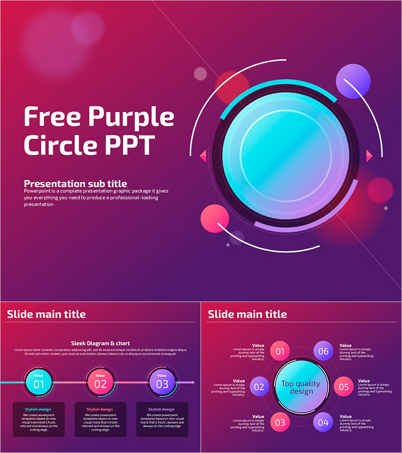 자주색 원형 무료 템플릿