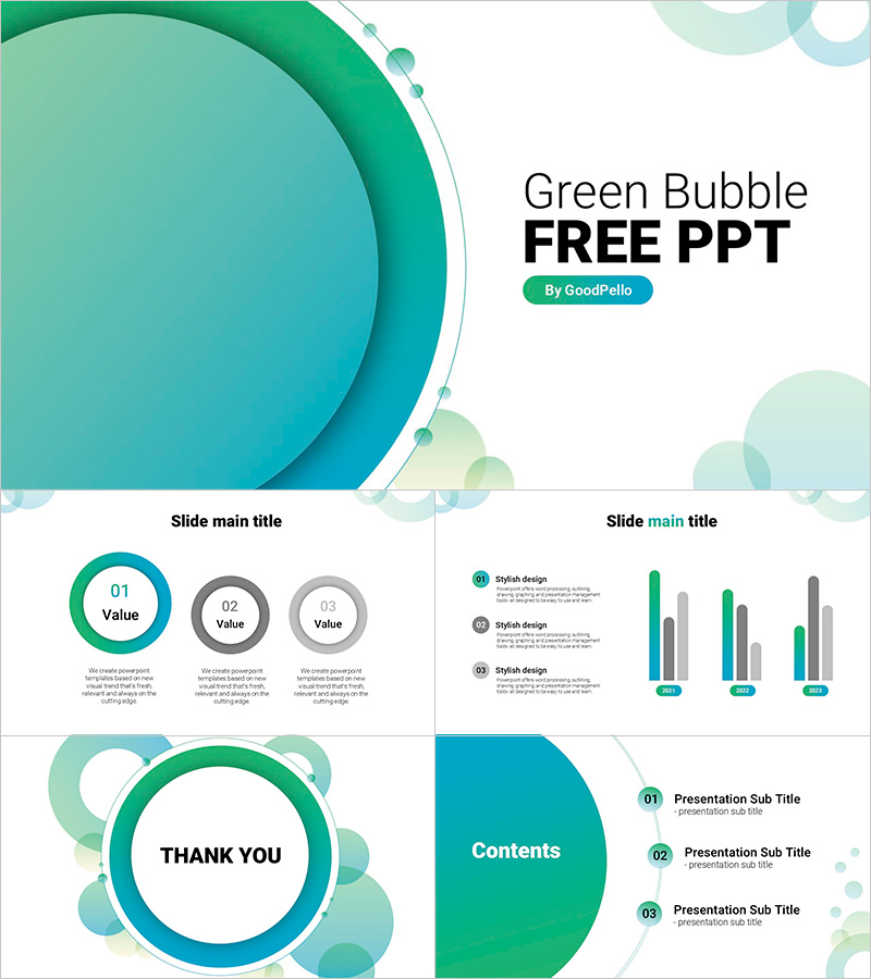 Free Green Bubble PowerPoint Template
