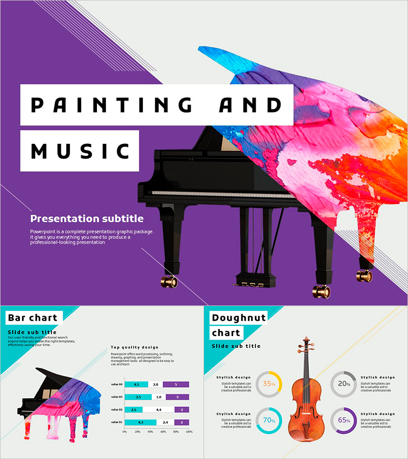 음악 애니메이션 프레젠테이션 템플릿 – 동작으로 감정을 전달하는 고급 디자인