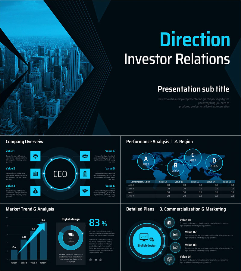 Direction IR Template – Stylish Design and Effective Presentation Flow