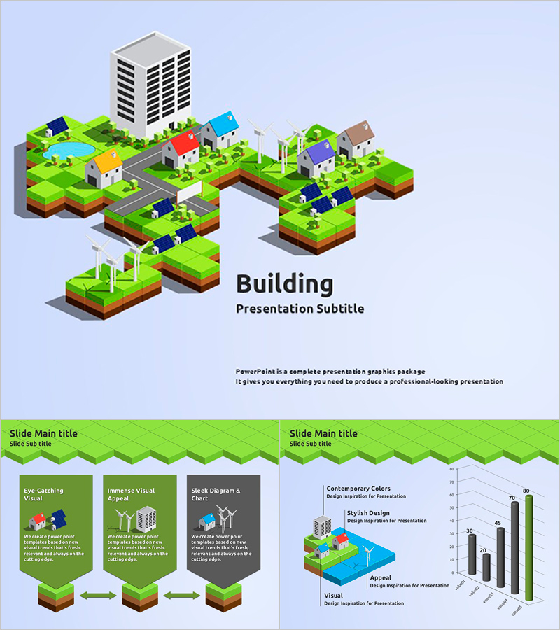건물 애니메이션 PPT 템플릿 – 동적 시각 효과로 시선을 사로잡는 디자인
